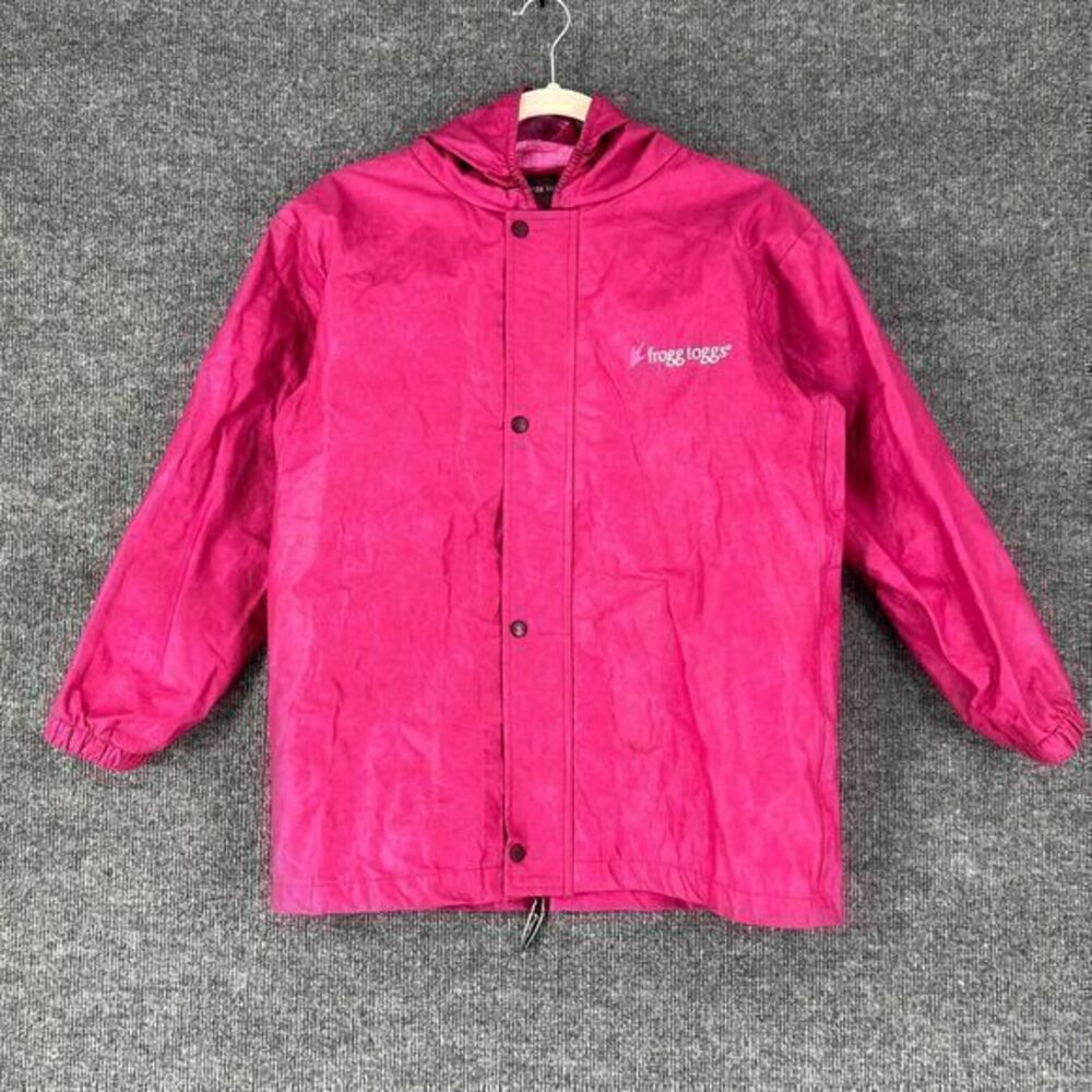 Frogg Toggs Rain Jacket Coat Girls Medium Pink Hooded Waterproof Outdoor Hiking